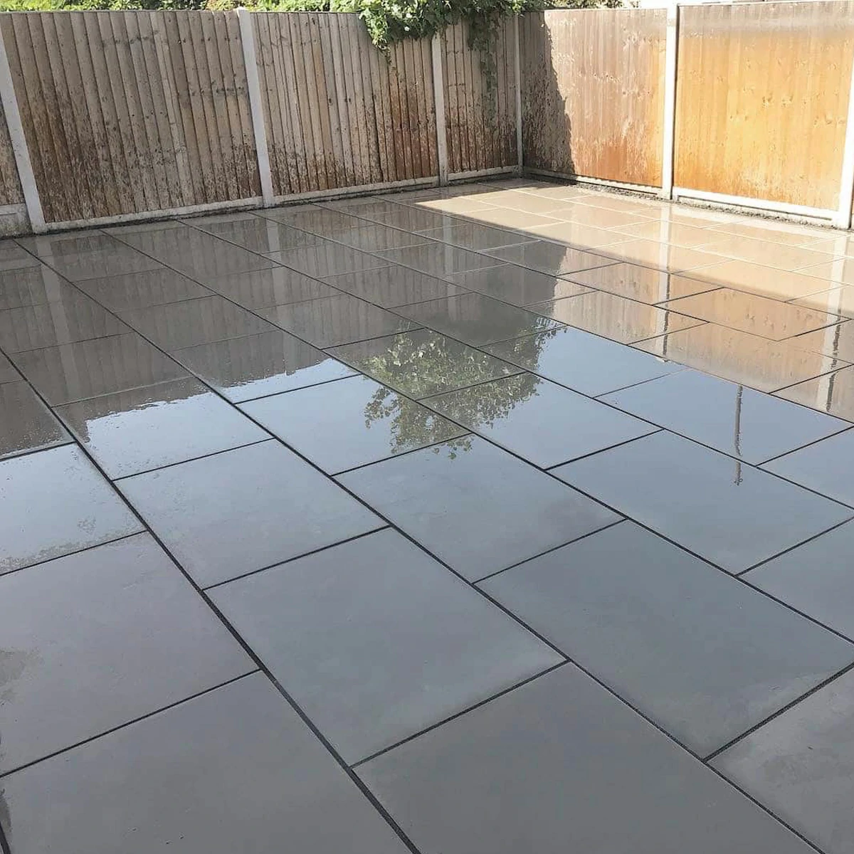 Kandla Grey Indian Sandstone Paving Slabs  - Sawn & Honed - 1200x600 - 20mm